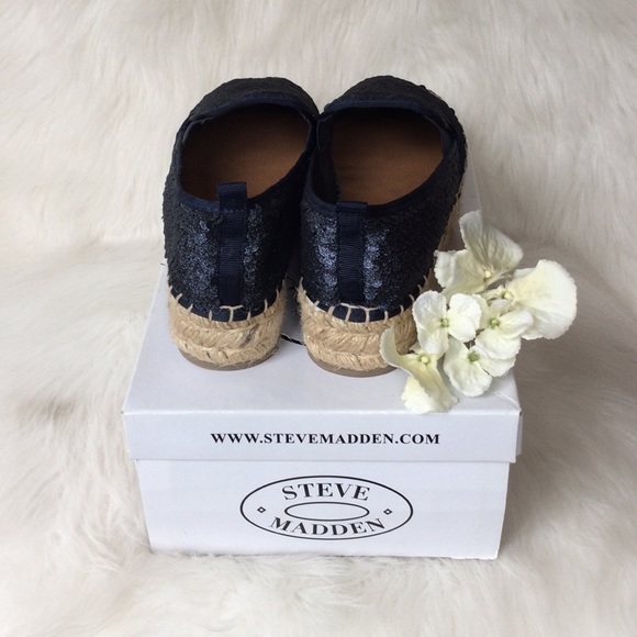 Steve Madden Navy Poppi Sequin Sneakers - Picture 5 of 9